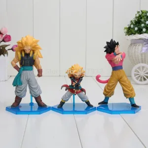 3pcs/set Anime Dragon Ball Z GT Son Goku Super Saiyan 4 PVC Action Figure Toy  DXF Vol.3 Model