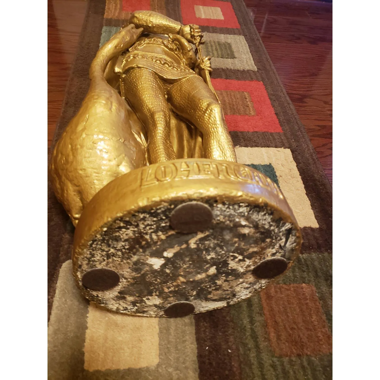 Antique 19th Century Lohengrin Swan Knight Sculpture 34" - European