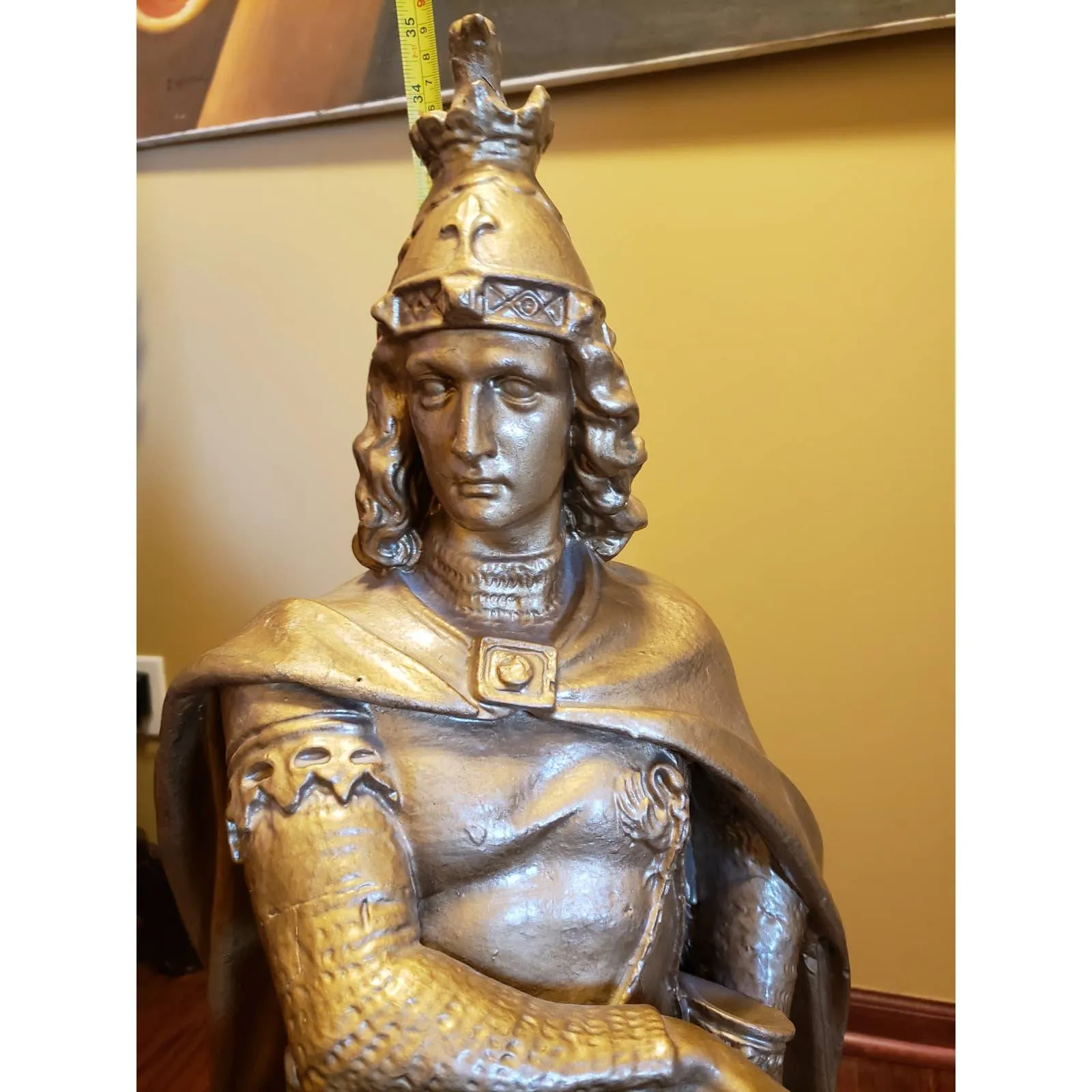 Antique 19th Century Lohengrin Swan Knight Sculpture 34" - European