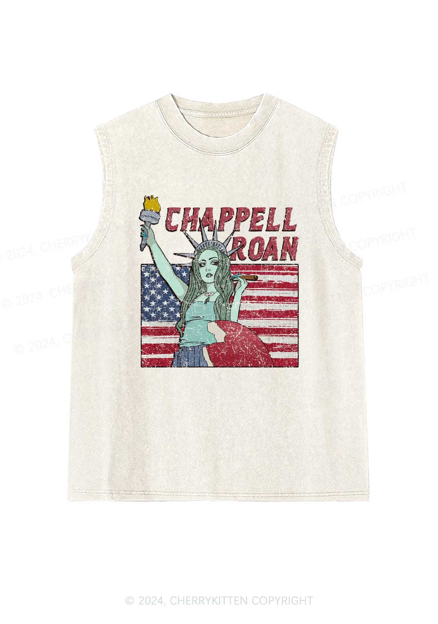 CR Statue Y2K Washed Tank Cherrykitten