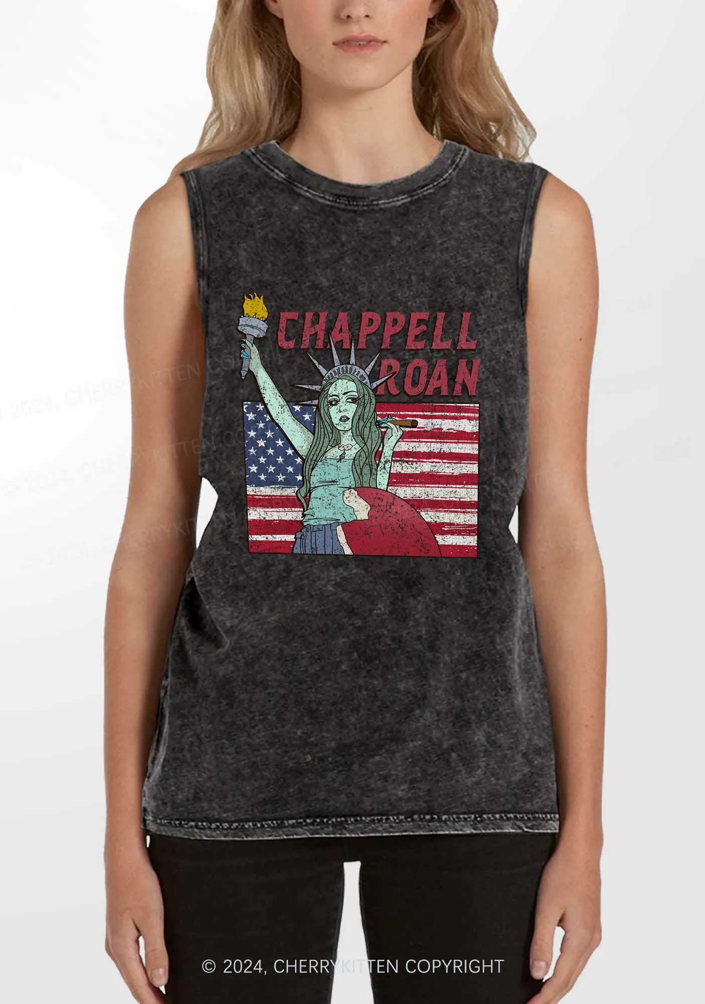CR Statue Y2K Washed Tank Cherrykitten