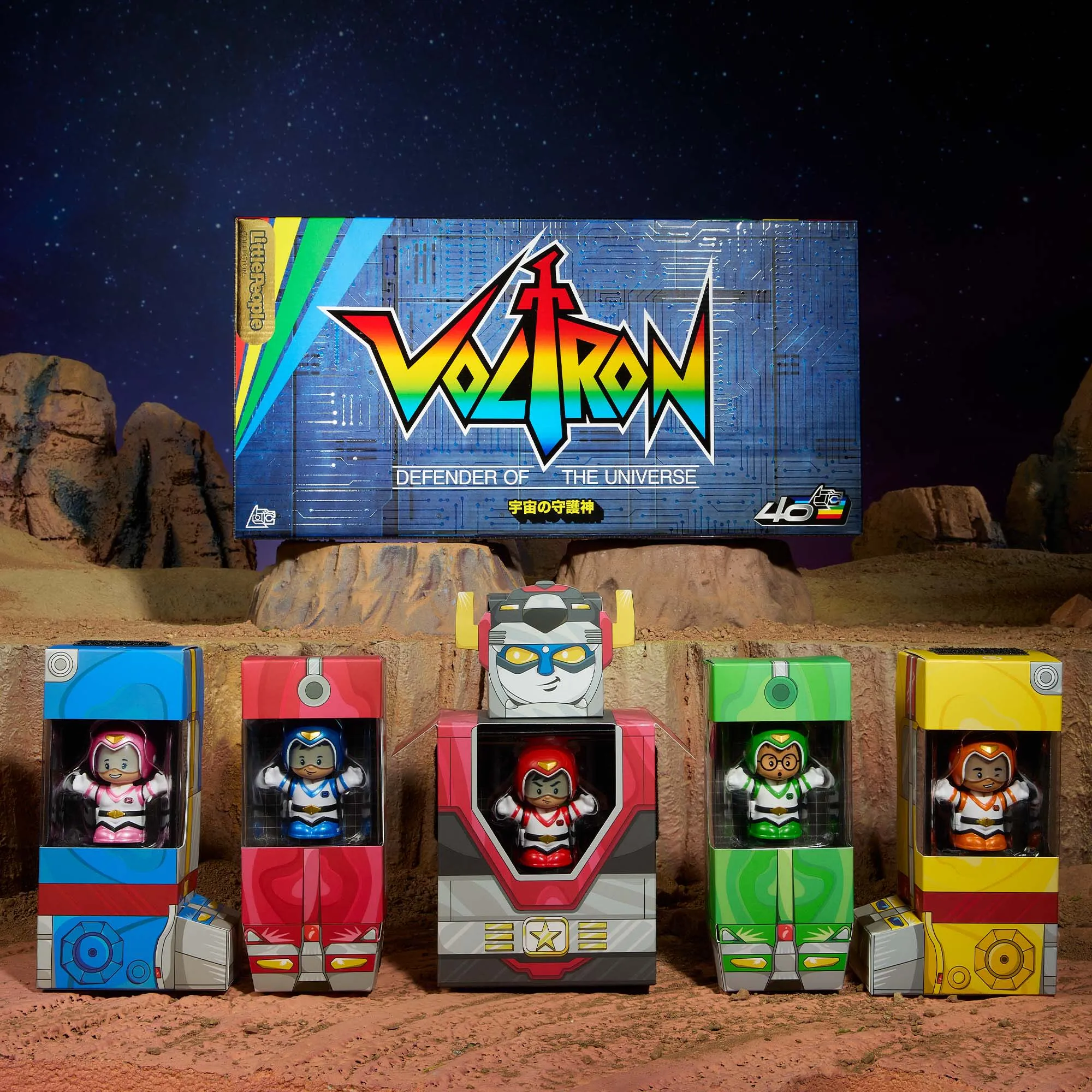 Little People Collector: Voltron 40th Anniversary - Exclusive Gold Label 5-Figure Set (HVW64) LOW STOCK