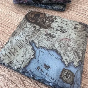 Pirate Slate Coasters - Treasure Map