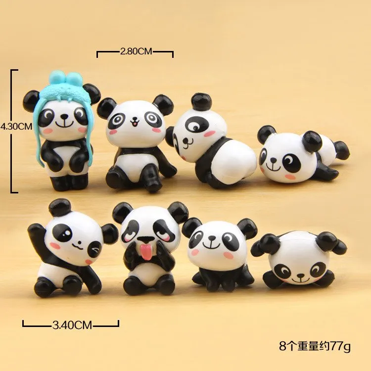 Super Cute Panda Action Figures Cartoon Toys