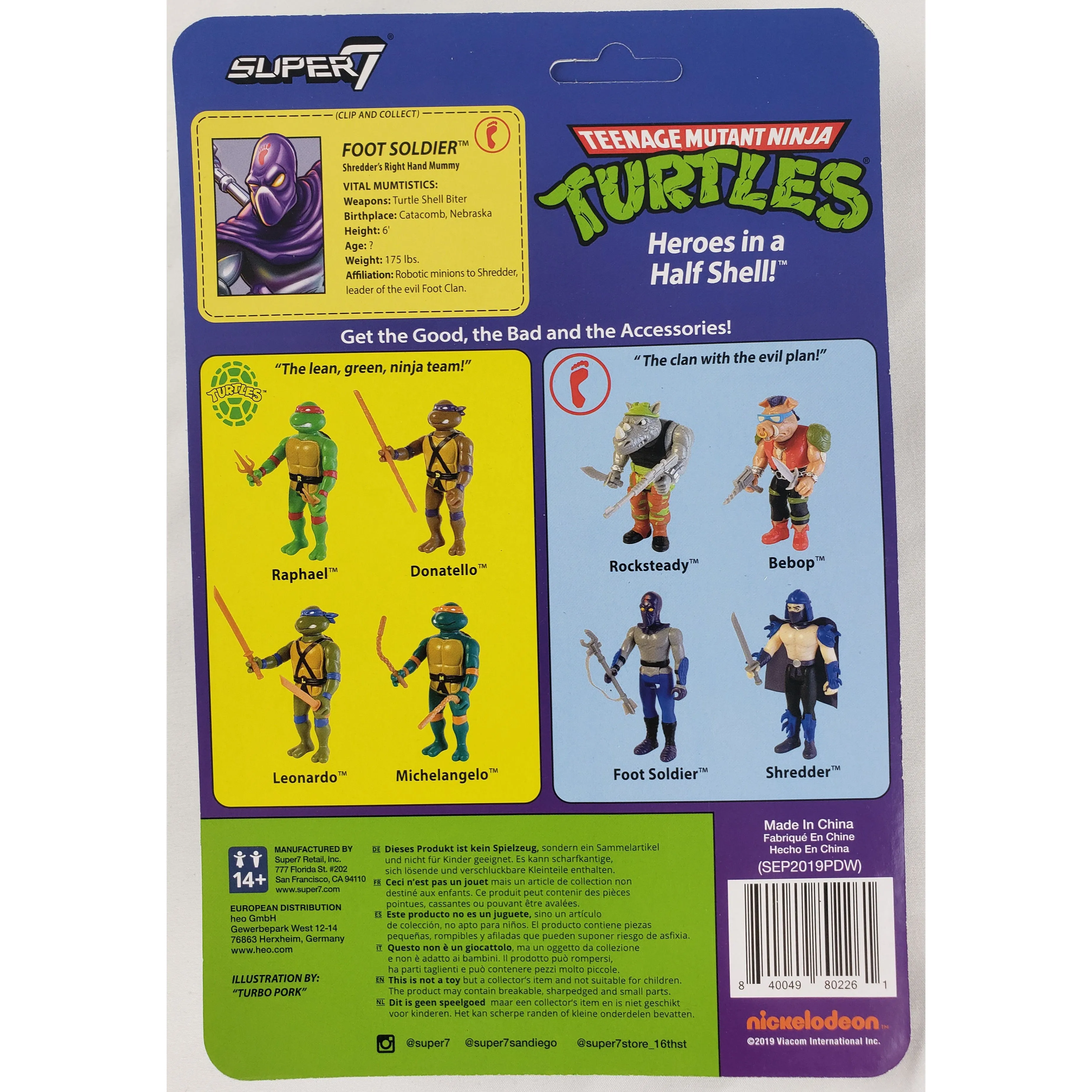 Super7 Foot Soldier TMNT Teenage Mutant Ninja Turtles Reaction Action Figure